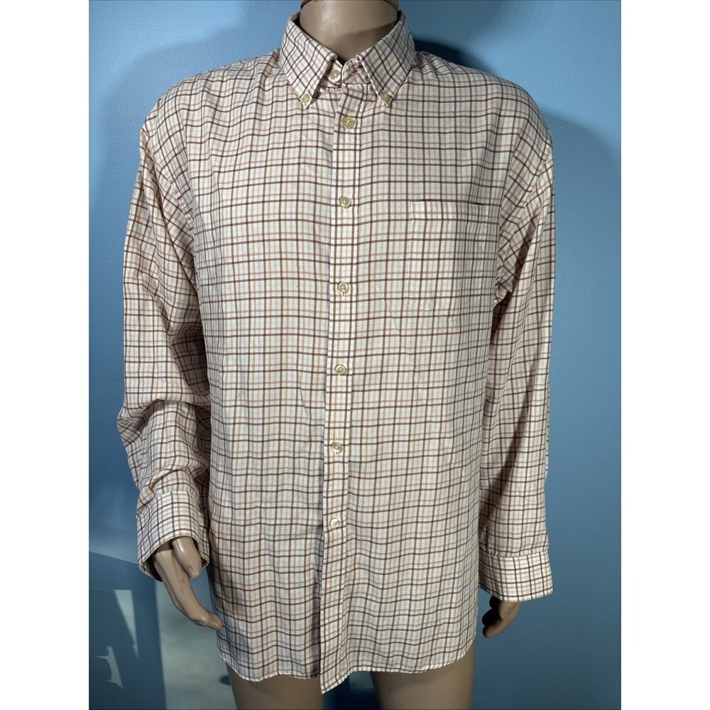 Van Heusen Classic Plaid Button-Up Long Sleeve Shirt (Men's Size XXL, 18-18.5)